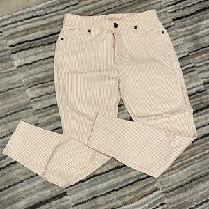 Loft modern skinny ankle jeans pink/white - sz 27